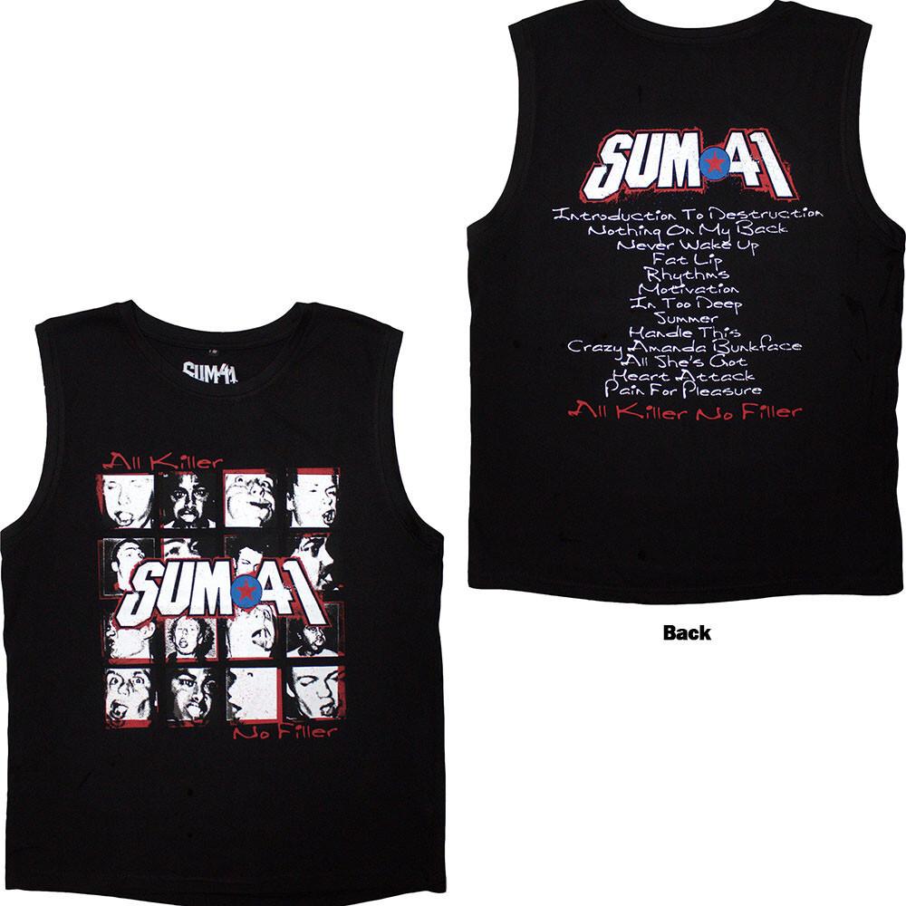 Sum 41 - All Killer No Filler Tracklist -  Black Sleeveless Tank t-shirt Unisex T-Shirt XL