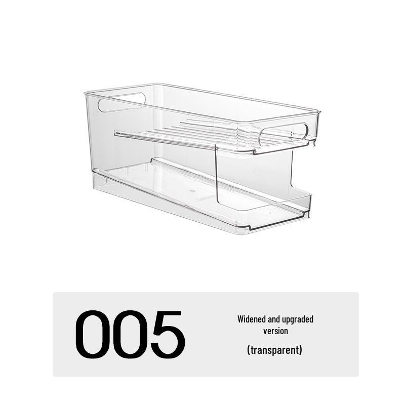 PET Transparent Double-Layer Refrigerator Storage Box for Fresh Keeping and Freezing прозрачный