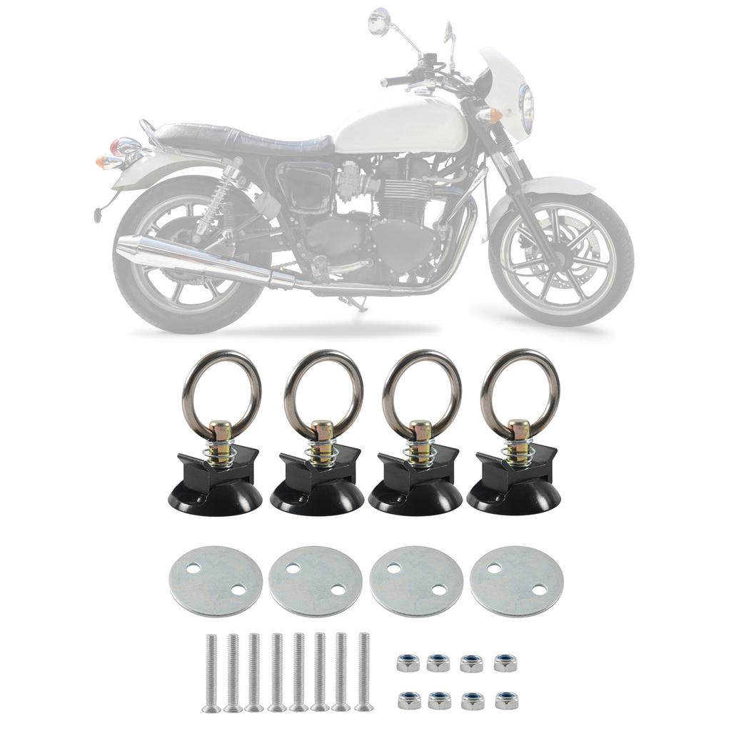 4 Sets Round Tie Down Anchor Point Kit Tie Down System for Truck Beds To Tie Down ATV Snowmobile L Track Tie Down Kit