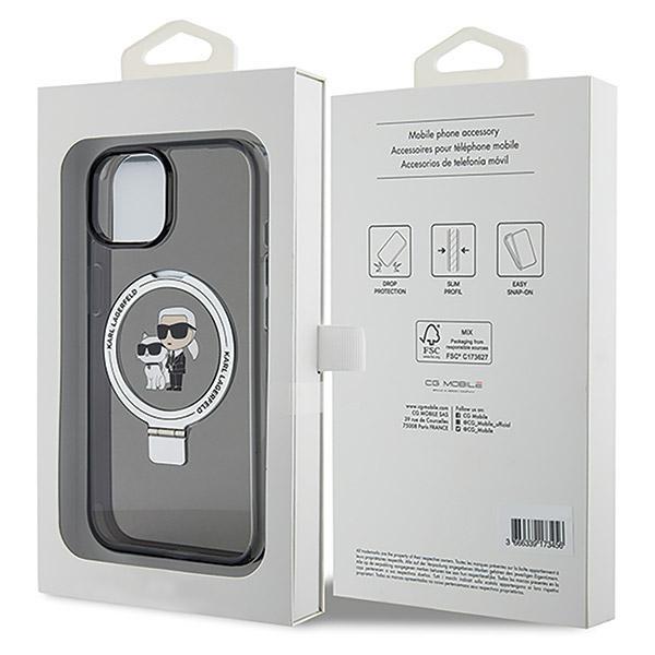 Karl Lagerfeld KLHMP15MHMRSKCK iPhone 15 Plus / 14 Plus 6.7"black/black Hardcase Ring Stand Karl&Choupette MagSafe