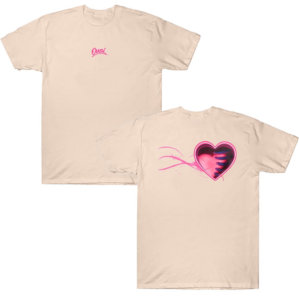 Omar Courtz Pink Heart Motion Tee High Quality Cotton Anime T-shirt Oversize Streetwear Round Neck Short Sleeve Unisex Casual T-shirts summer Clothes