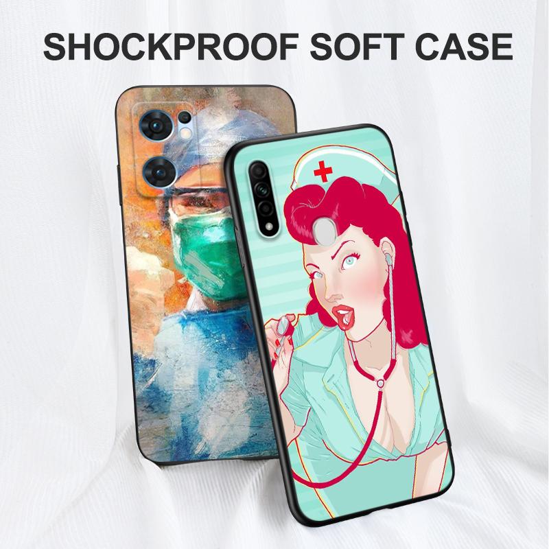 Black Tpu Case For OPPO Reno 6 5 3 4 4Z 4F SE 5F 5Z PRO PLUS Lite 6 6z 4G 5G Nursing Art Drawing