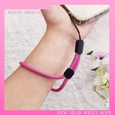 Adjustable Mobile Phone Short Lanyard Reflective Pendant Fashionable Simple Anti-Lost Hand Strap Phone Case Wrist Chain Lanyard