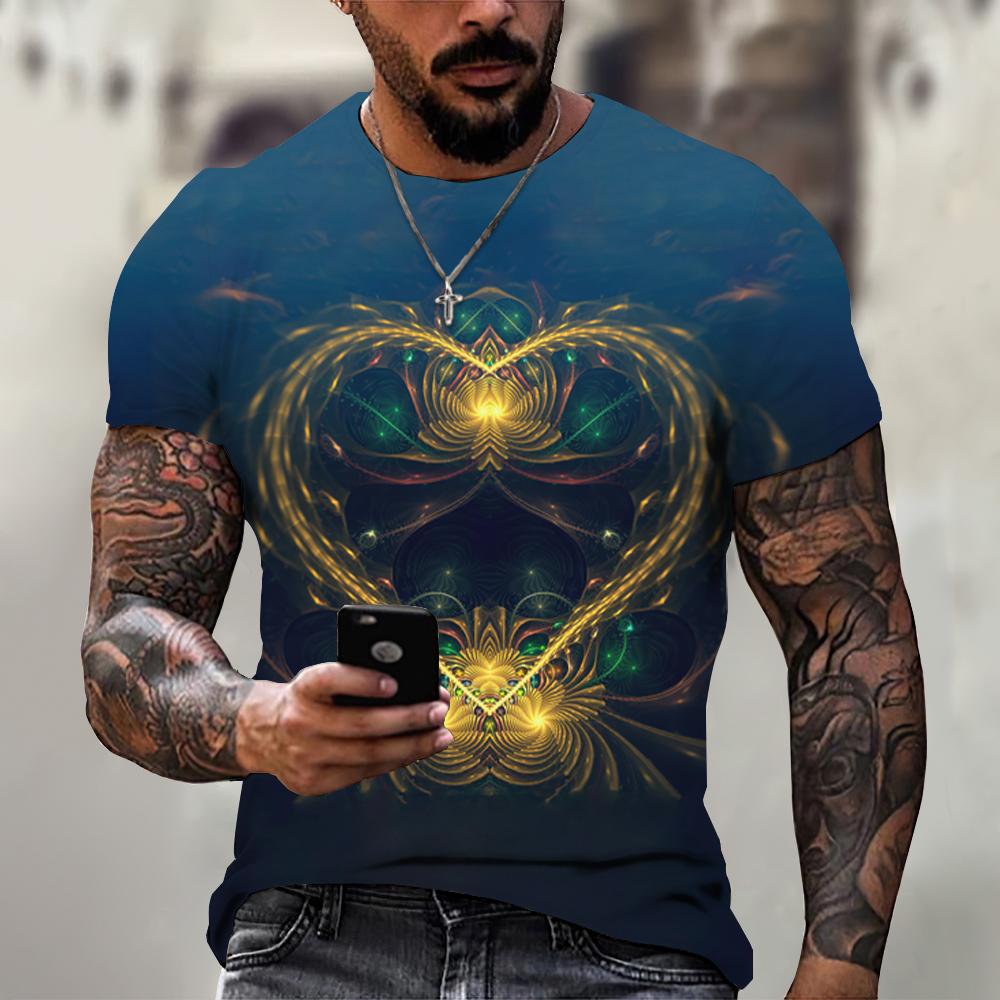 Summer Men's T-shirts 3d Phoenix Print Graphic Short Sleeve Tops Fashion Hip Hop Tees Men Oversized T Shirt Vintage Men Clothing