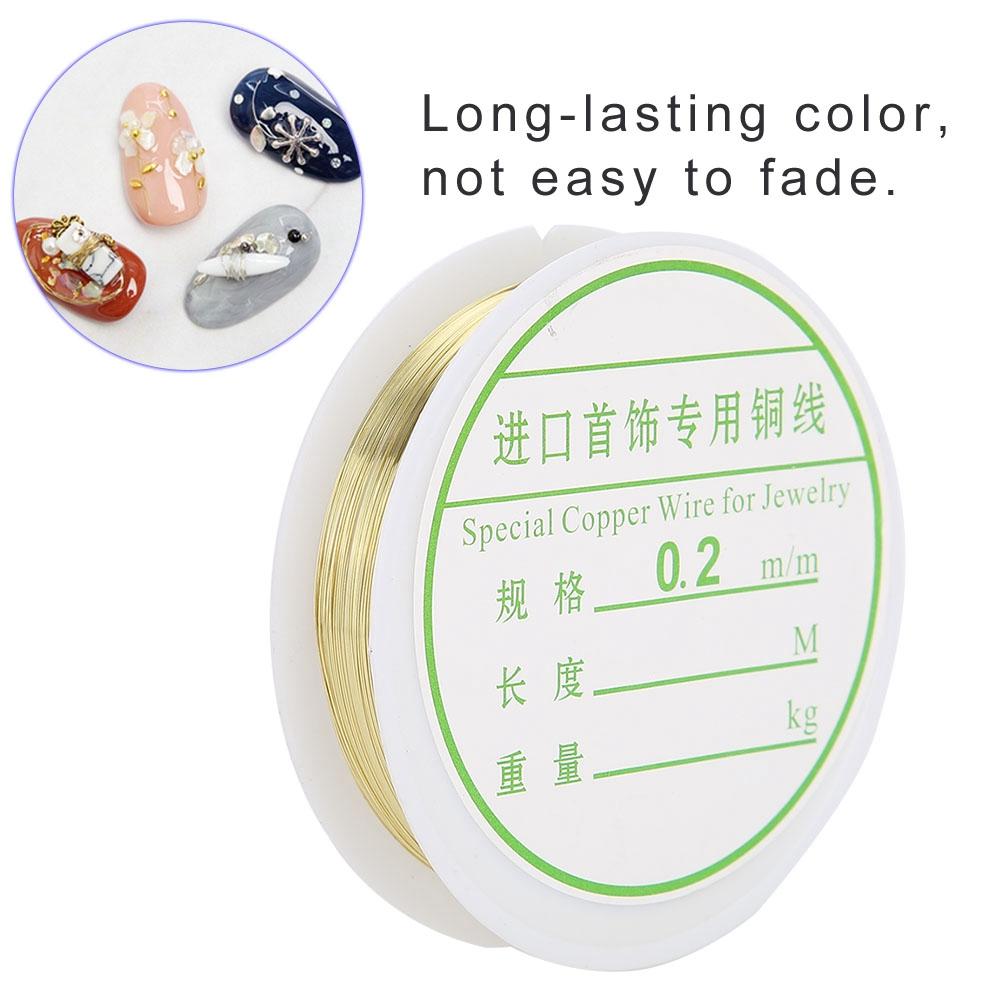 Beads String Jewelry Accessories Nail Art Manicure Metal Copper Wire Thread(Gold)