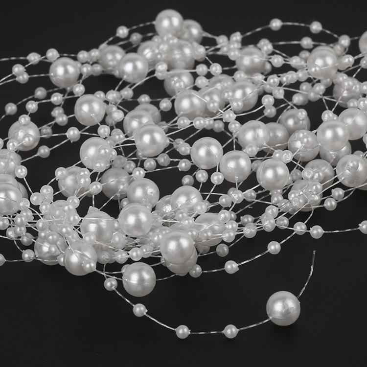 1pc Beaded Garland - Elegant White Artificial Pearl-Style String, Suitable for Christmas Tree, Wedding, Party Decorations
