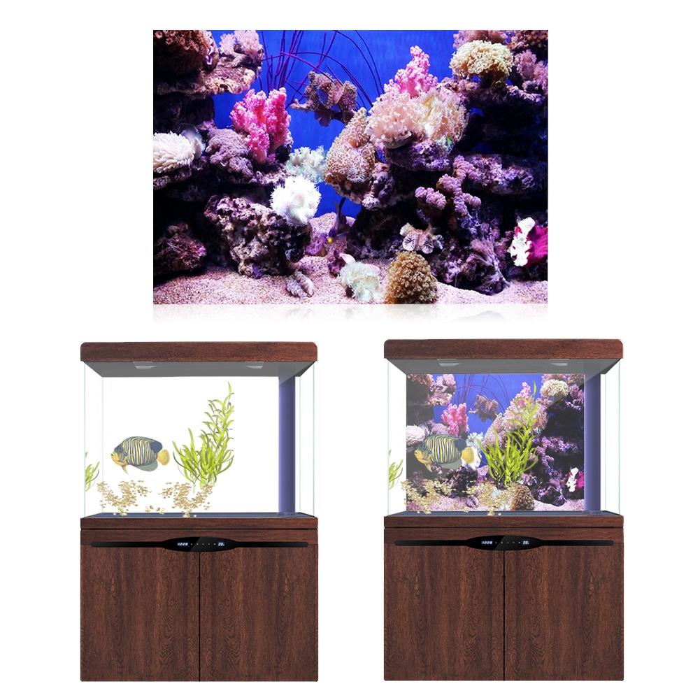 3D Effect Adhesive Coral Seaworld Poster for Aquarium Fish Tank Decoration