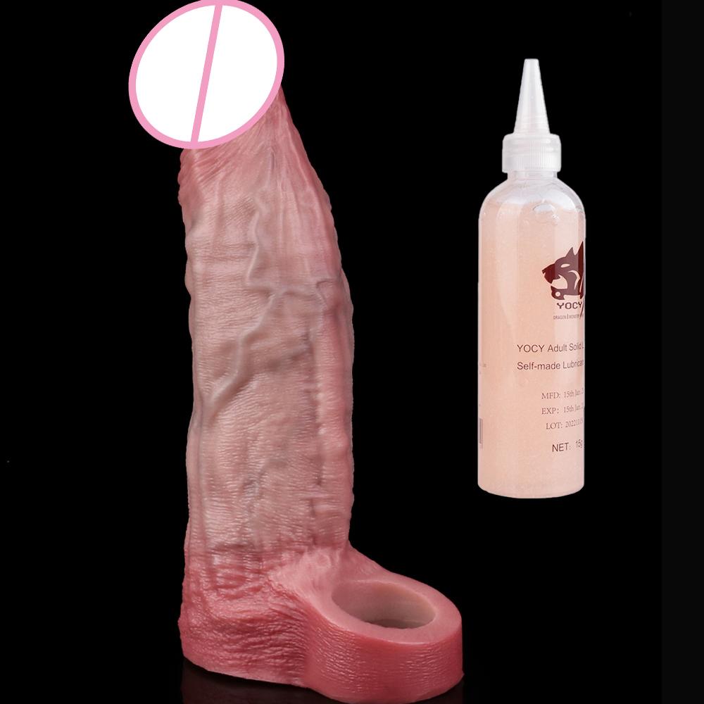 SXXY Multi-Types Skin Touch Hollow Dildo Silicone Male Dick Extender Realistic Delay Ejaculation Sex Toys For Men 18+ Couple Sex