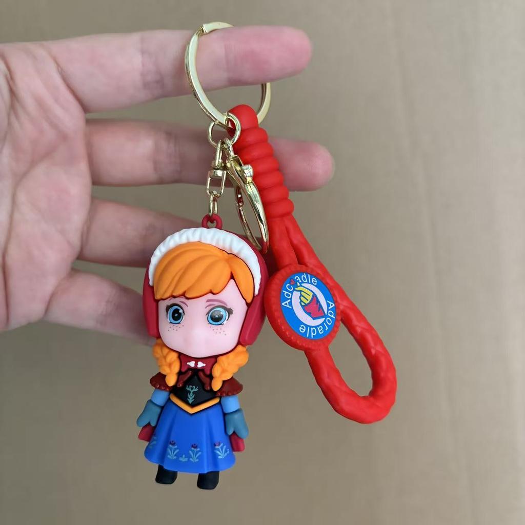 Frozen Movie Elsa Anna Princess Olaf Cartoon Silicone Doll Pendant Figure Model Toys Keychain Pendant  Cute Kawaii Gift
