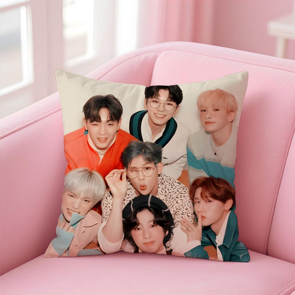 MMONSTA X Cushion Cover Pillowcase Short Plush Invisible zipper Room Sofa Cushion Cover