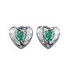 Lulu Tong S925 Silver Paraiba Heart-Shaped Stud Earrings - Fashionable Commuting Style, Available for Live Streaming