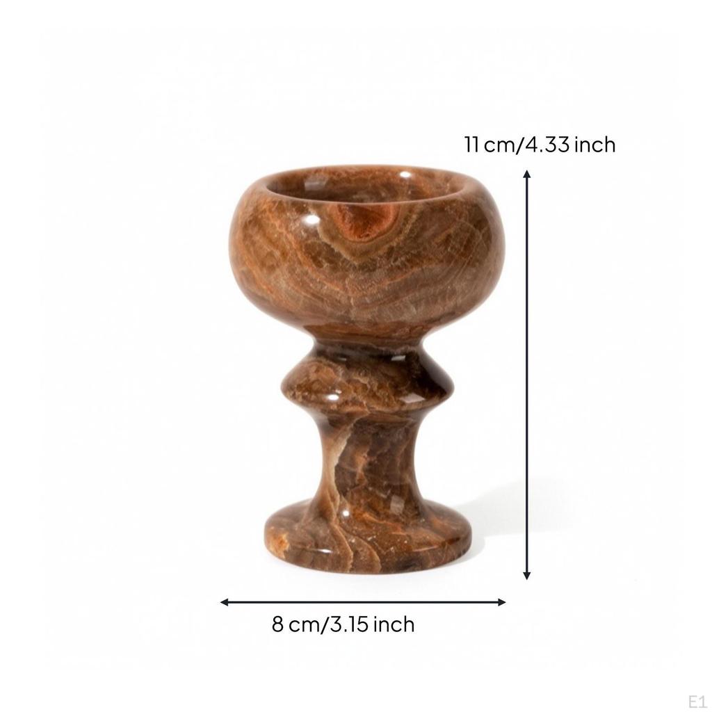 Marble Candlestick Marbled Stone Candle Holder Polished with Pedestal for Decorators,