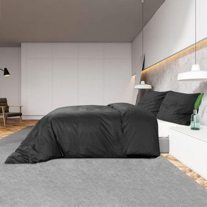 VidaXL Black Duvet Cover Set 200x200 Cm Lightweight Microfiber135979