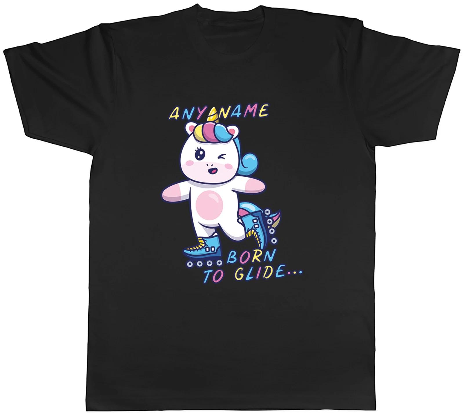 Personalised Any Name Born to Glide Roller Skate Mens T-Shirt Tee Gift Top XXL