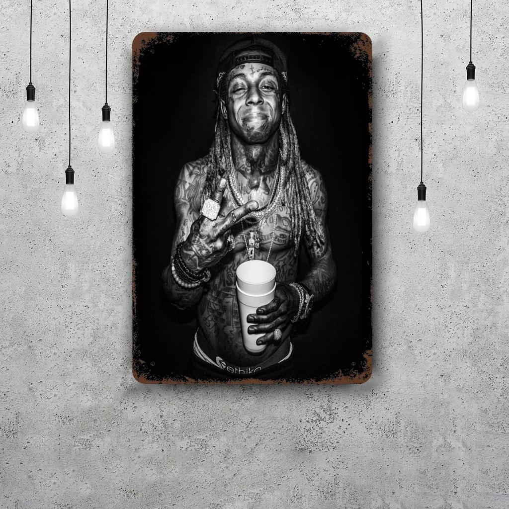 Lil Wayne Vintage Metal Tin Signs Posters Decor Retro Metal Plaque Wall Art Decor for Garage Bar