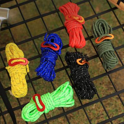 Outdoor 4-meter-long Tent Windproof Rope, Thick Canopy Rope, Fixed Pull Rope, Reflective Rope, Adjustable Camping Accessories
