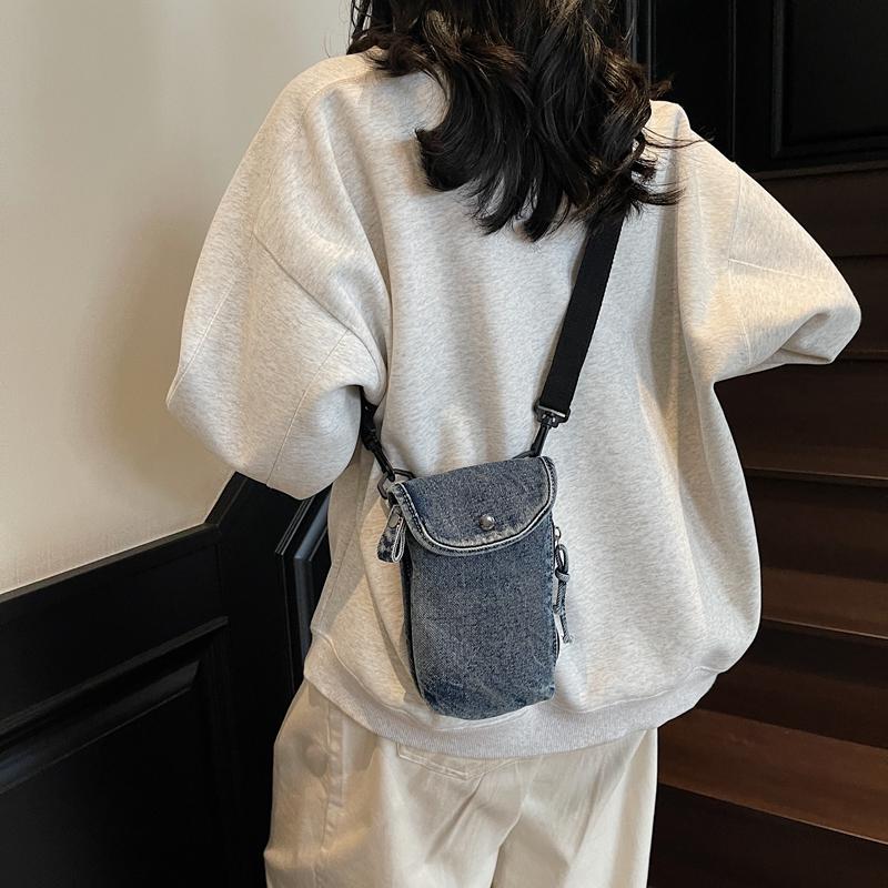 Mobile Phone Bag Women's Denim Water Cup Bag Mini Shoulder Crossbody Bag Coin Purse