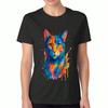 Colorful Cat Ladies Cotton T Shirt,Premium Cotton Quality Print,Durable And Casual Fashion.Vibrant Feline Portrait Graphic Tee,Unique Cat Lover Gift F