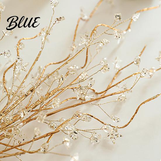 Parties Tree Picks Faux Crystal Christmas Picks Artificial Branch with Clear Beads Fake Pearls Xmas Stem Vase Filler for Home Winter Holiday Party
