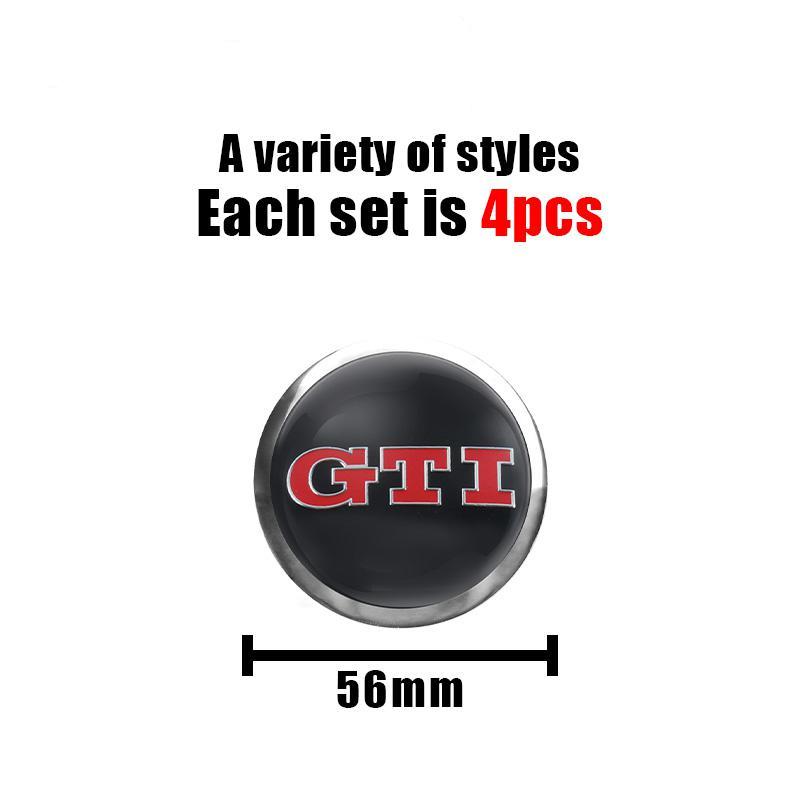 4 stk 56mm Bilhjul Senterskapsdeksel Klistremerker Navkapsel Biltilbehør For R Golf Motion GTI Polo Touran Octavia