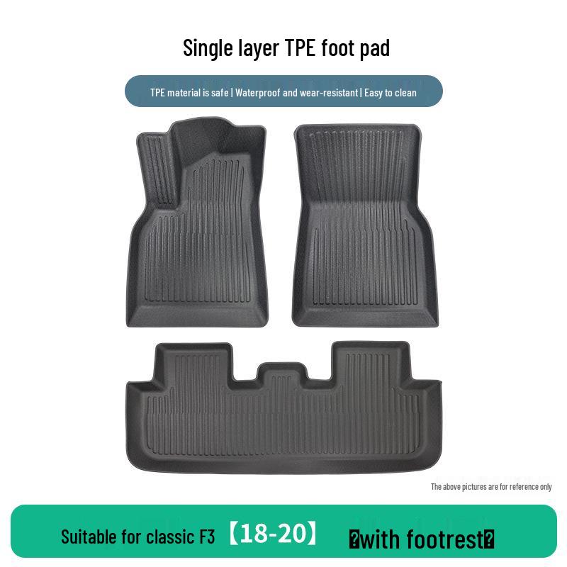 BYD Auto Classic F3 18-20 TPE 3-Piece Car Floor Mats with Footrest