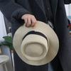 Flat Brim Straw Woven Hat Wide Brim Women's Sun Hat Fashion Sunscreen Bucket Hat  Hiking