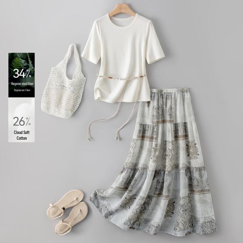 IHIMI Summer Printed Resort Set with Woven Belt M