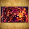 Cute Cat Adventurer TCG Playmat 35X60CM Magic Card Battle Mat Non-Slip Durable Stitched Edge Tabletop Playmat