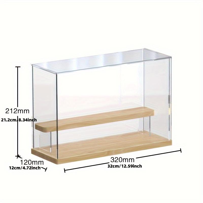 Transparent Acrylic Display Box, Wooden Shelves Storage Box,Suitable for Protection and Display of Small Collections of Toy Car