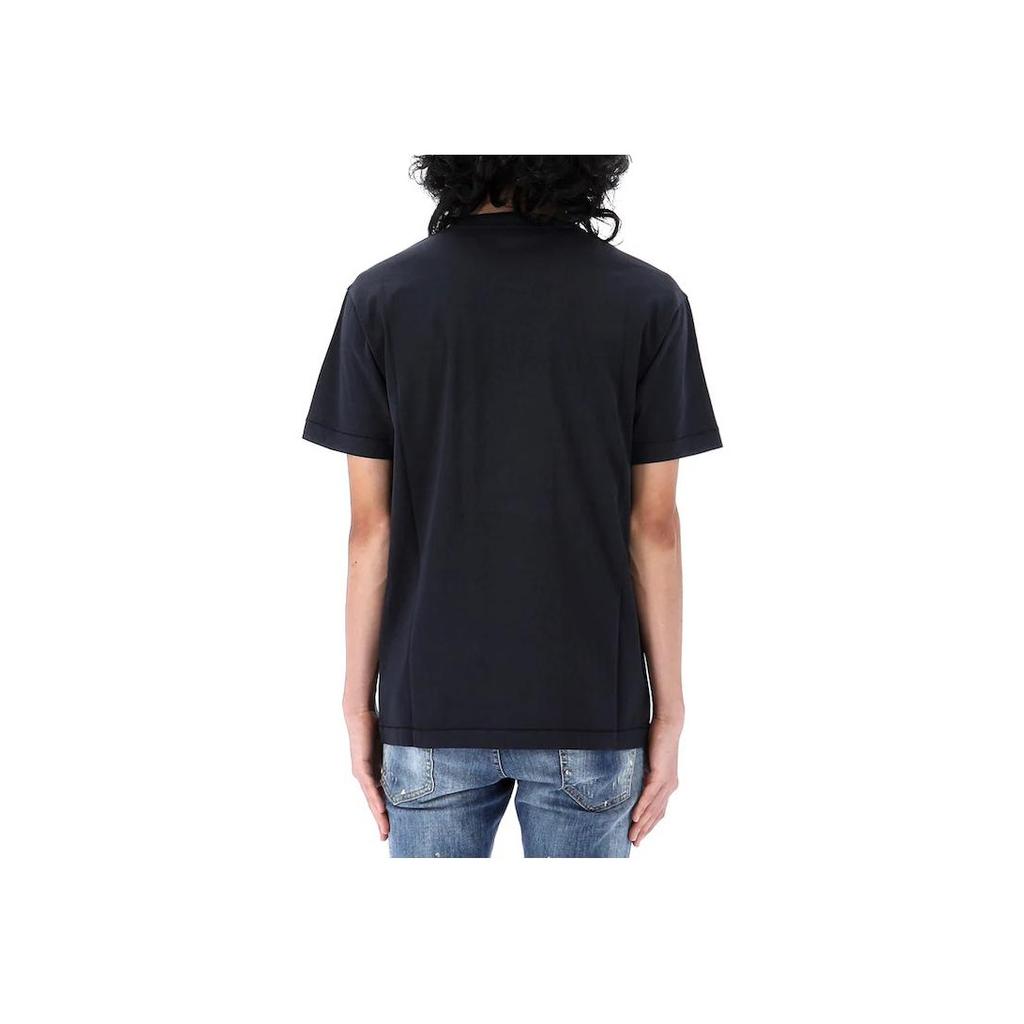 Stone Island Patch Short-Sleeve T-Shirt Navy Blue Men Tops 791524113-A0020
