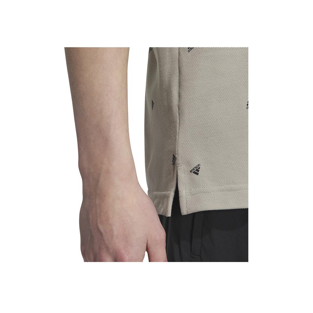 adidas Letter Print Short Sleeve Polo Shirt Men Polo Shirts Gray IA8153