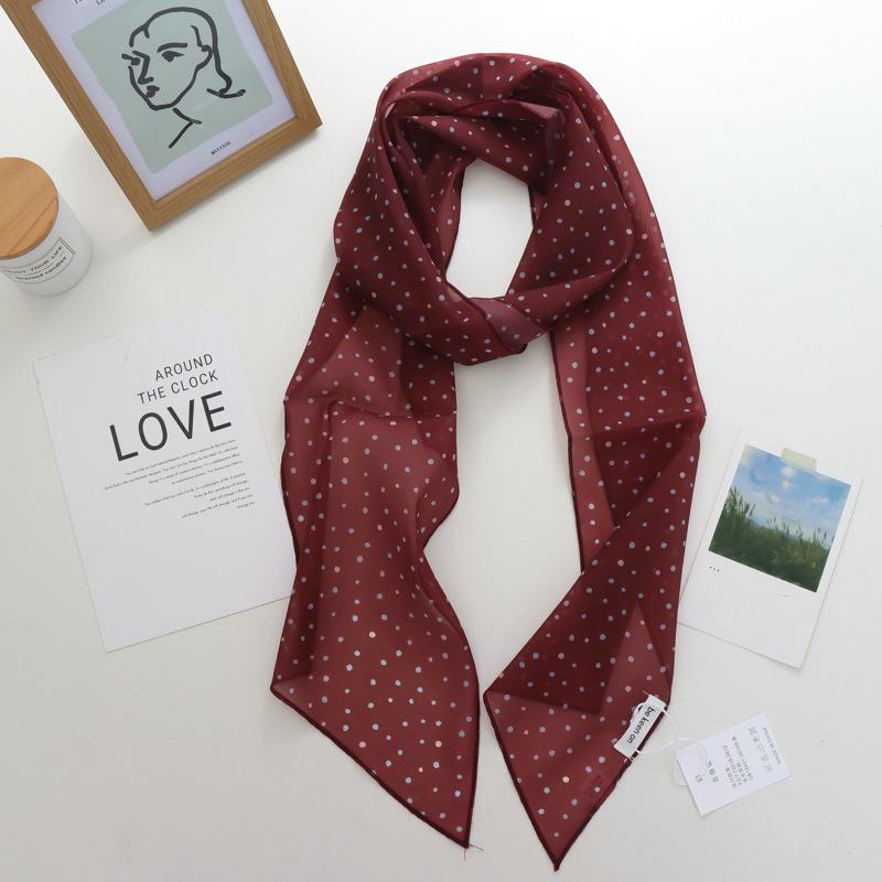 2025 Nische Persönlichkeit Colorblock Seidenschal: Vielseitiges und modisches dünnes Krawattenband-Accessoire für Damen