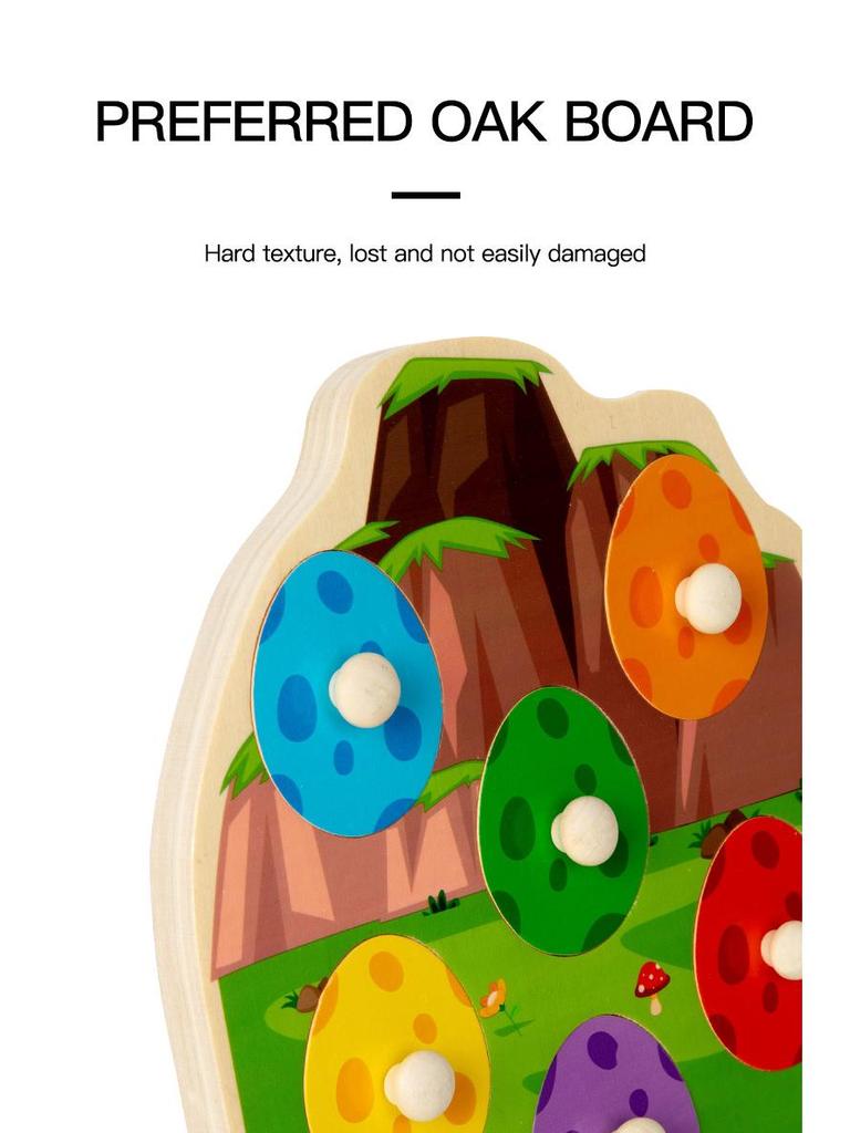 3D Wooden Dinosaur Egg Puzzle Board - Educational Toy for Children's Early Learning