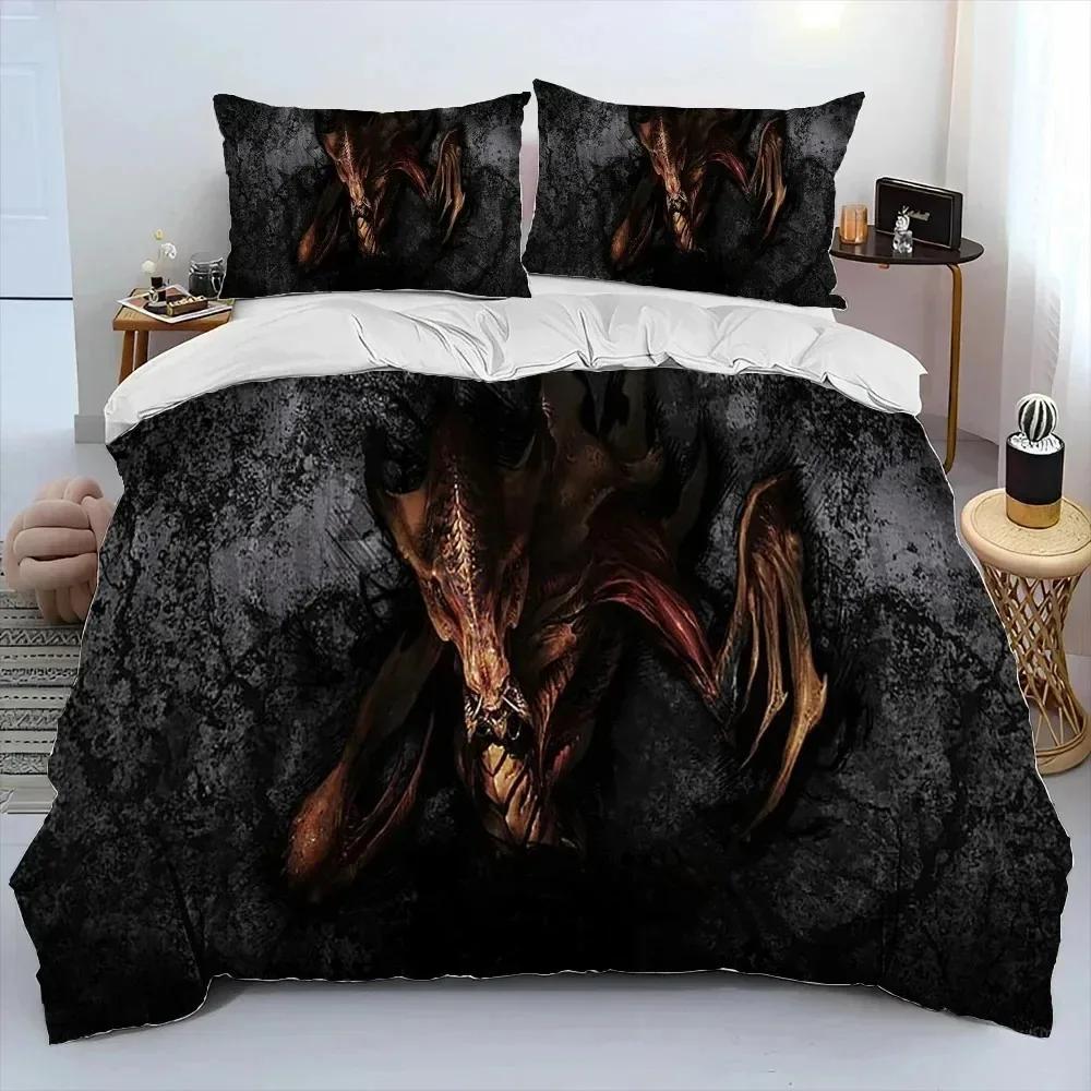 Zestaw pościeli 3D HD StarCraft Gra Gamer PC, Poszwa na kołdrę Zestaw do łóżka Poszwa na kołdrę Poszewka na poduszkę, Zestaw pościeli w rozmiarze king queen dla dzieci