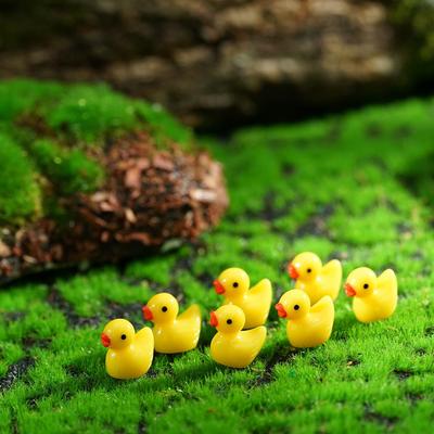 Yellow Mini Duck Ornament Miniature Figures Tiny Duck Resin Handicraft Micro Landscape Plants Fairy Decoration