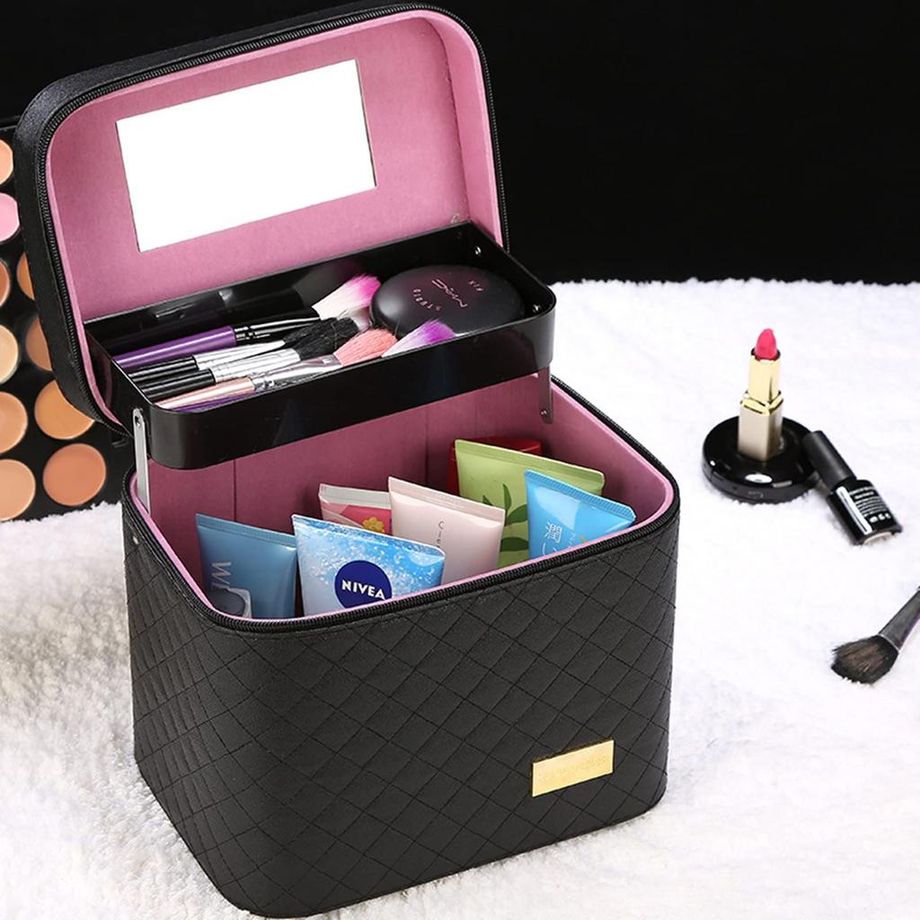 Makeup Cosmetic Large Korean Small Item Cosmetic Large with Antique Girl IBUKI-STYLE Box, Box, Portable, Capacity, Makeup, Travel, Style, Pouch, Bag,