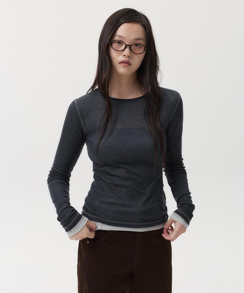 Ohesio Line Trace Long T-Shirt, Charcoal