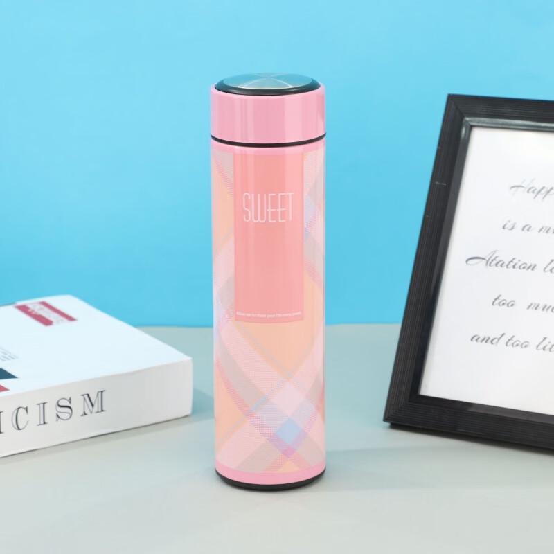 OEING Smart Temperature Display Plaid Insulated Bottle