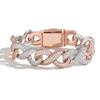 Wide 8-character Infinite Chain Rose Gold Two-color Cuban Chain Micro-inlaid Zircon Hipster Hip-hop Bracelet