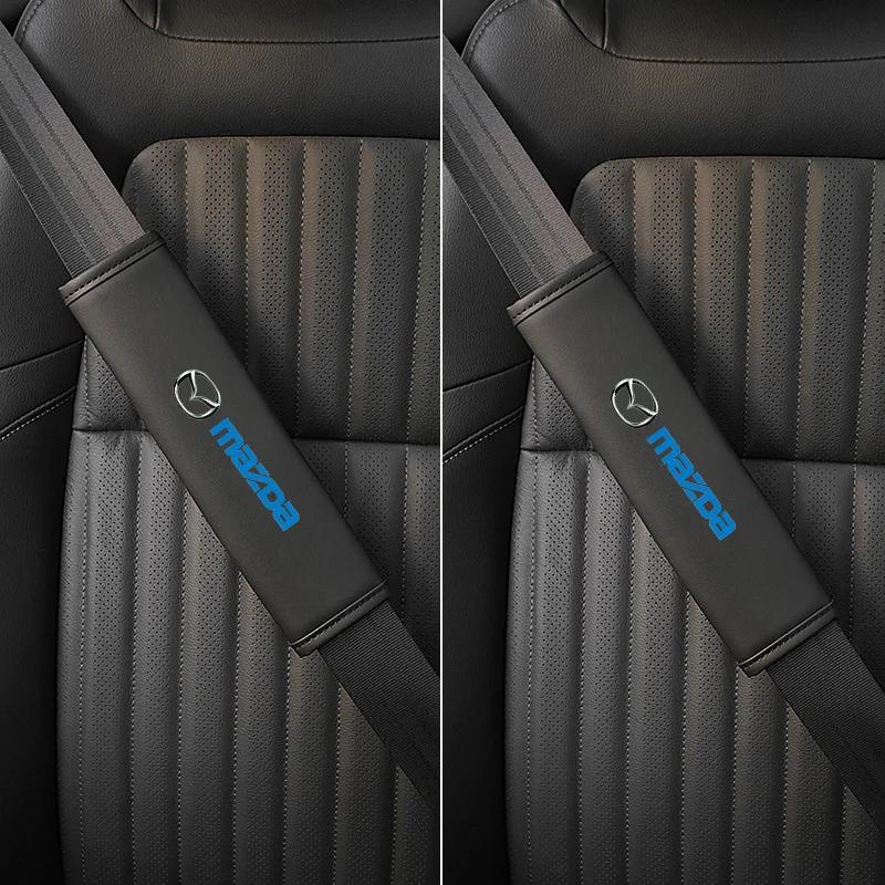 

2025 Горячие 2 шт. Кожаный Наплечник-защита ремня безопасности автомобиля Для Mazda CX-3 CX-4 CX-5 CX-7 CX-9 Mazda 3 Axela 6 Gh Gj Demio BP C чёрный