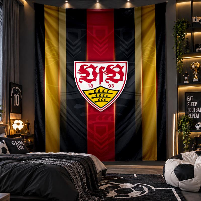 Wall Hanging Tapestry VfB Stuttgart Print Cloth for Living Room Bedroom Home Decor