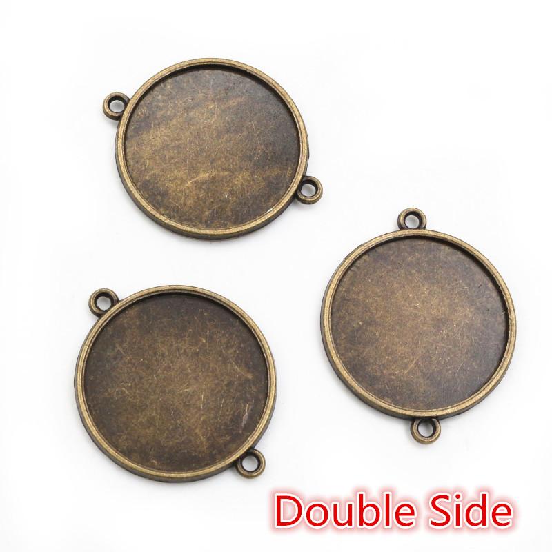 10pcs 25mm Inner Size Antique Silver Plated Square Cabochon Base Cameo Setting Charms Pendant For 10 mm Leather Bracelet