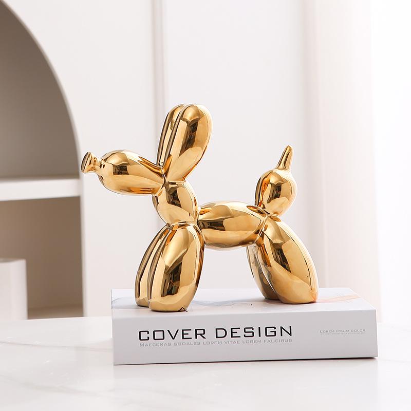 Nordic Luxury Ceramic Balloon Dog Ornament for Home Décor