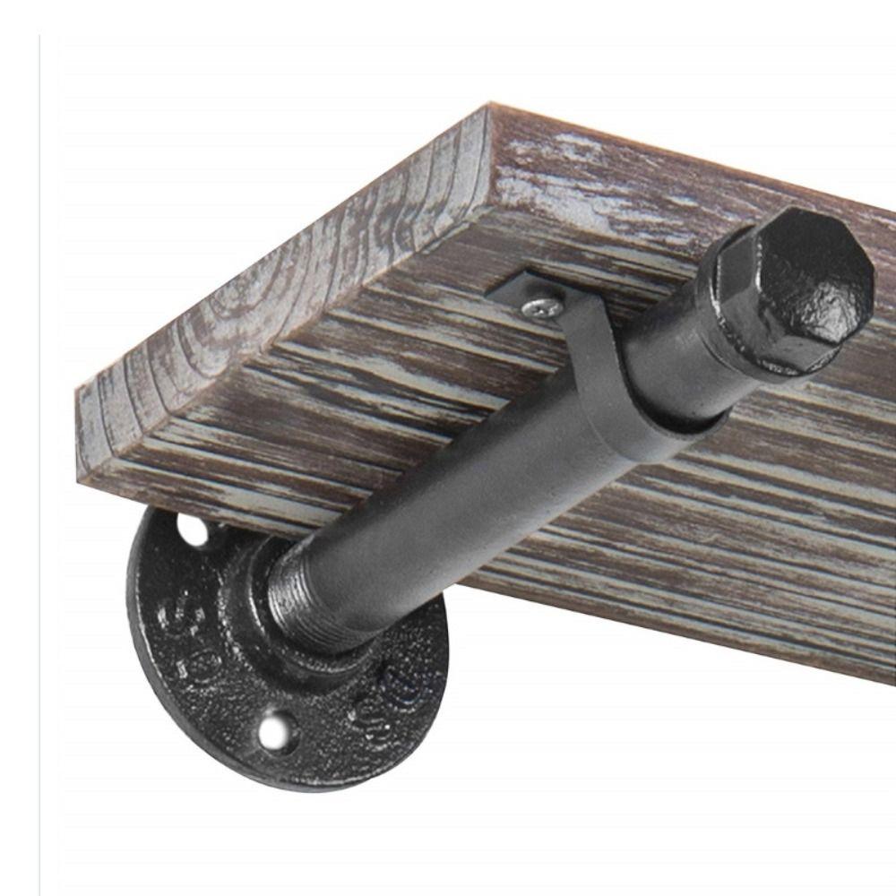 4pcs Fine Workmanship Wall Floating Shelf Holder Black Iron Pipe Iron Art Shelf Brackets  Room Decor