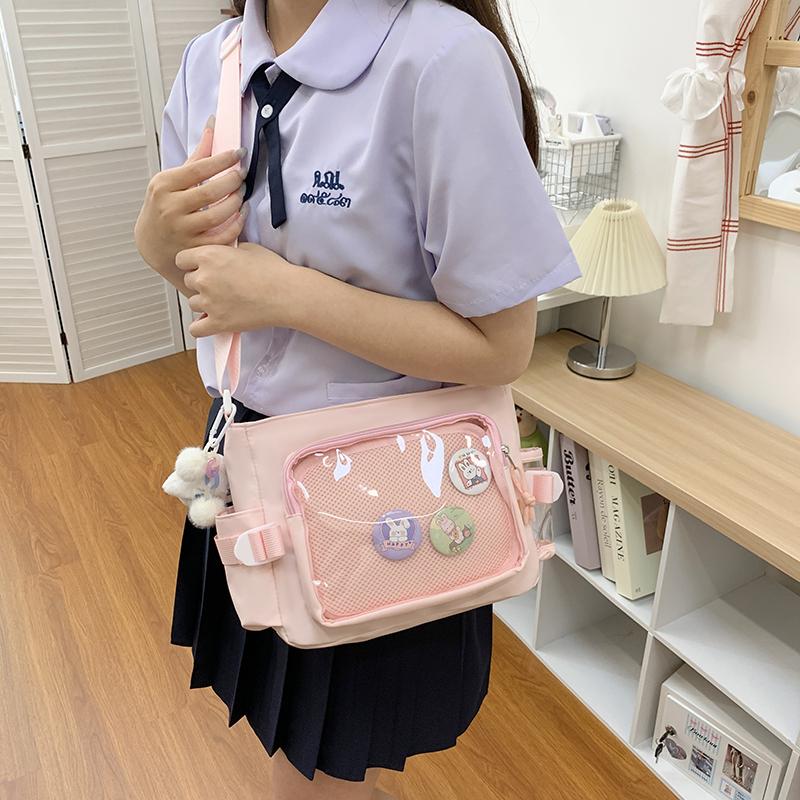 Nuova Borsa a Tracolla Ulzzang Dolce e Carina da Ragazza Harajuku Borsa a Tracolla Uniforme JK da Donna Borsa a Tracolla Y2K Borsa a Messaggero Stile Preppy