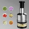 Manual Garlic Chopper - Stainless Steel Multifunctional Pressing Onion Cutter, Kitchen Vegetable & Meat Mincer