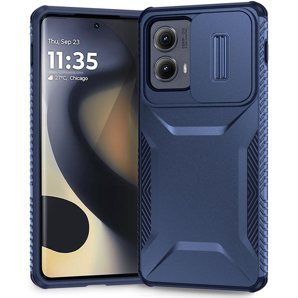 Dla Motorola Edge (2024) Etui 5G Camshield TPU+PC Pokrowiec na telefon Antypoślizgowe krawędzie boczne