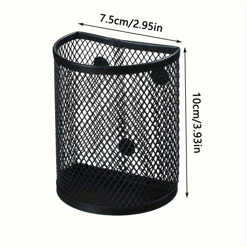 1pc Fridge Magnet Iron Storage Basket - Semi-Circular Pen Holder & Home Office Storage Box, Handcrafted, Storage Box