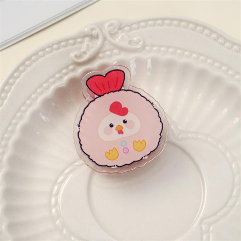 5Pcs Cute Cartoon Acrylic Double-Sided Pp Clip Original Multifunctional Clip Student Storage Clip Exam Paper Clip