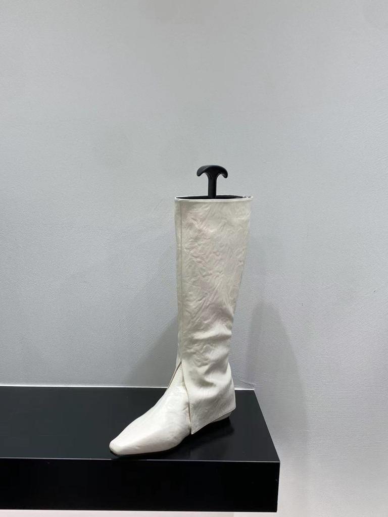 Inner Height Increase Brown Trouser Boots Long Boots Women's Shoes New Spring, Autumn and Winter Pointed Thin Long Tube Knight Boots